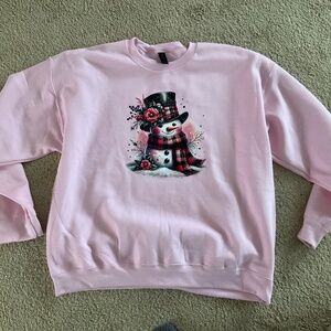 Pink XL Snowman Sweatshirt
